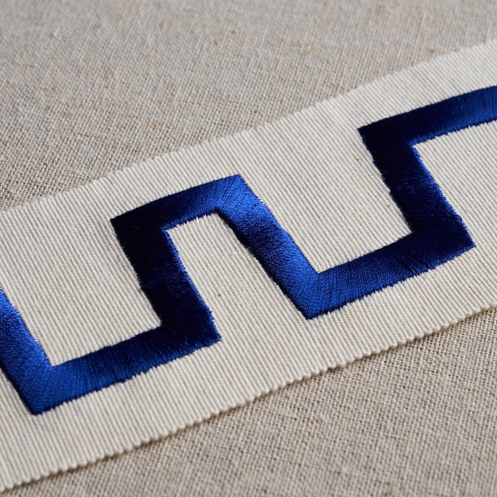 Schumacher Corbu Tape Blue Trim