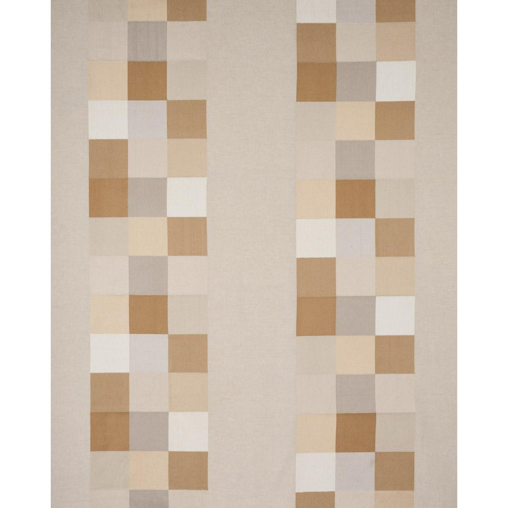 Schumacher Embroidered Tile Light Neutral Fabric