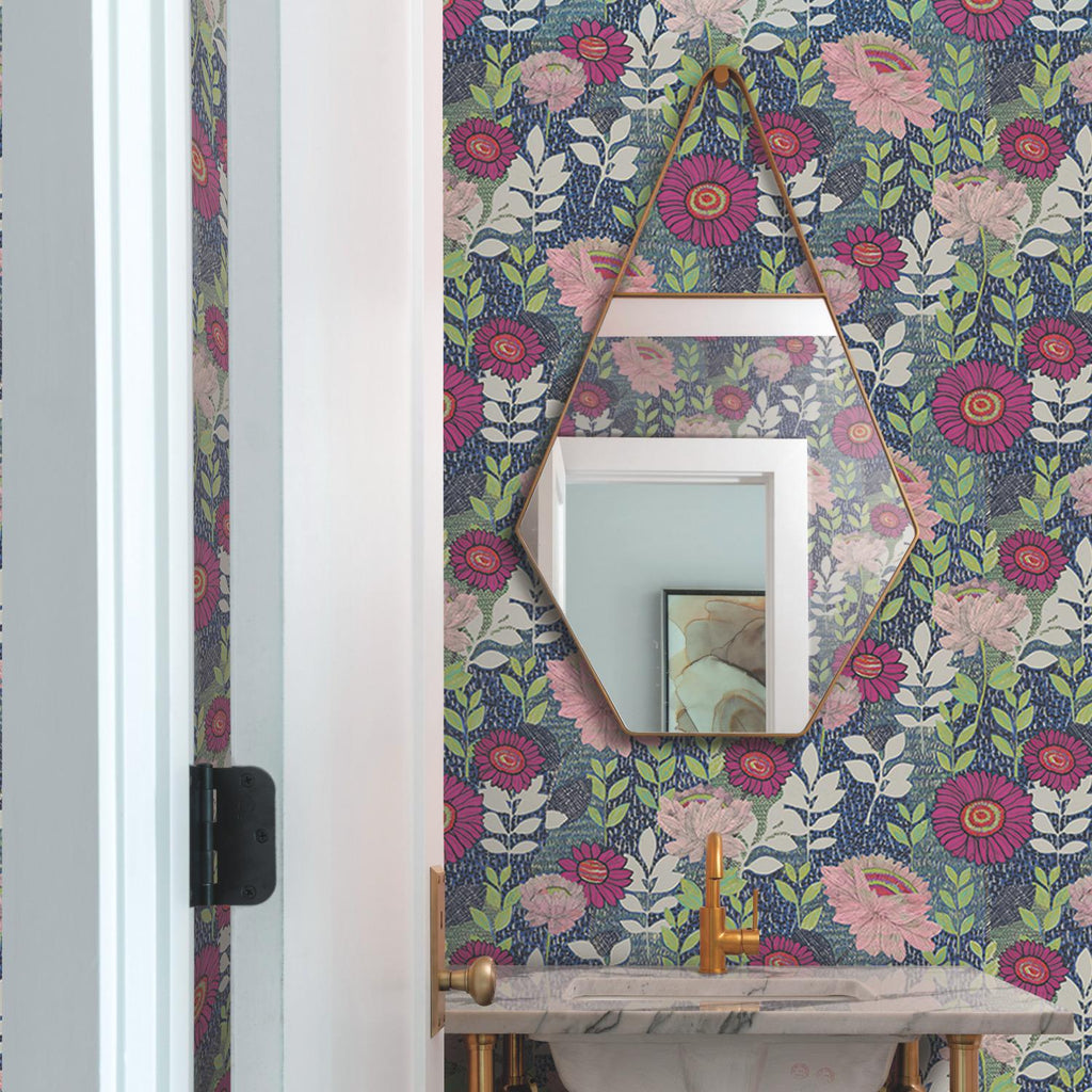 RoomMates Tamara Day Botanical Garden Peel & StickBy Roommates navy/multi Wallpaper