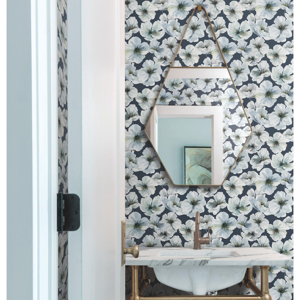 RoomMates Tamara Day Hawthorn Blossom Peel & StickBy Roommates navy Wallpaper