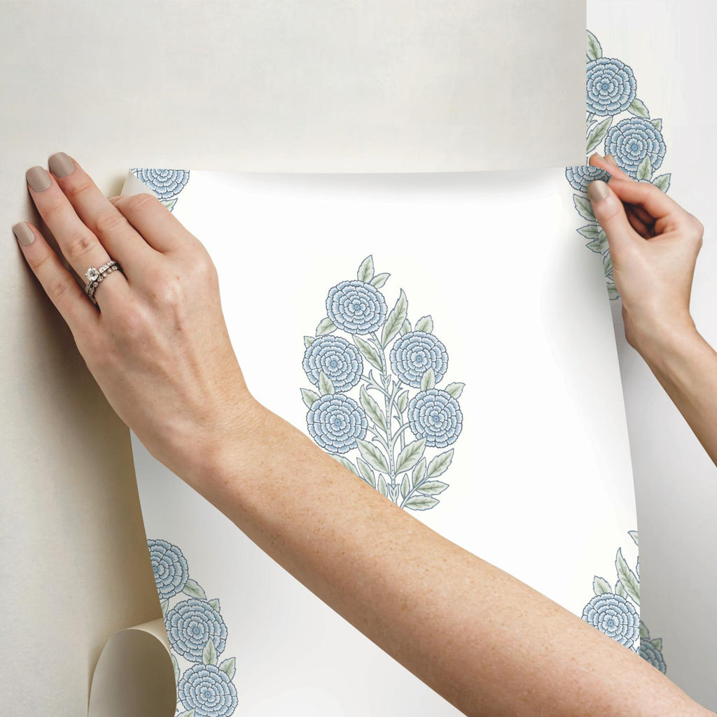 RoomMates Tamara Day Dutch Floral Peel & StickBy Roommates blue Wallpaper