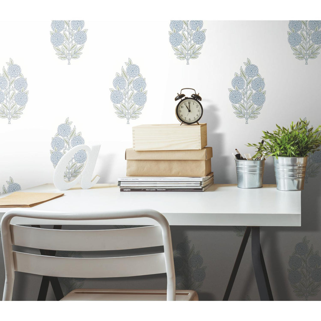 RoomMates Tamara Day Dutch Floral Peel & StickBy Roommates blue Wallpaper