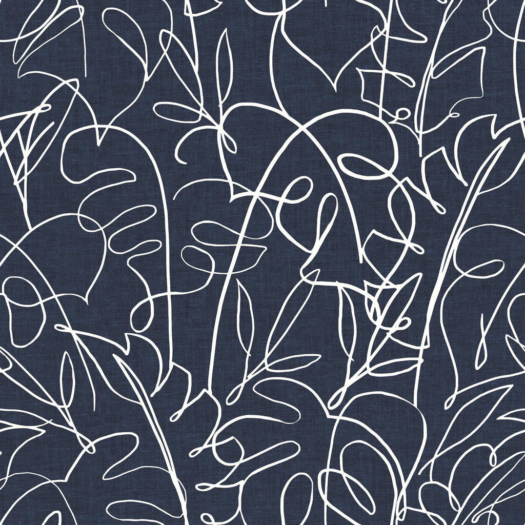 RoomMates Tamara Day Tropical Signature Peel & Stick By Roommates dk blue/white Wallpaper