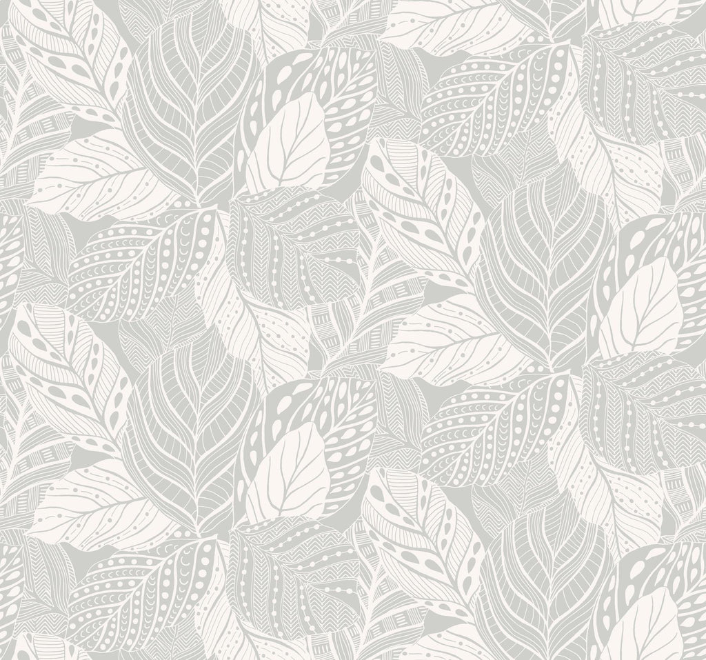 York Vinca Flint Grey Wallpaper