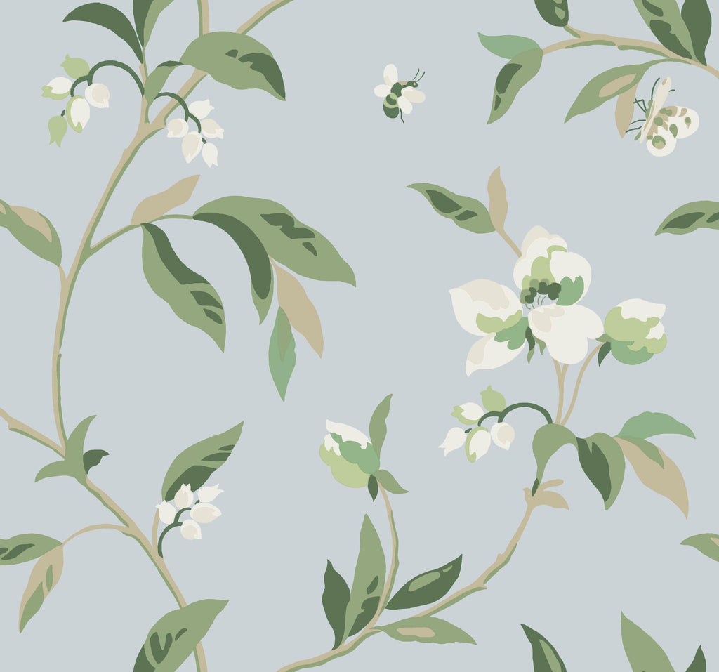 York Springtime Sky/Eucalyptus Blue/Green Wallpaper