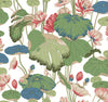 York Lotus Pond Green Wallpaper