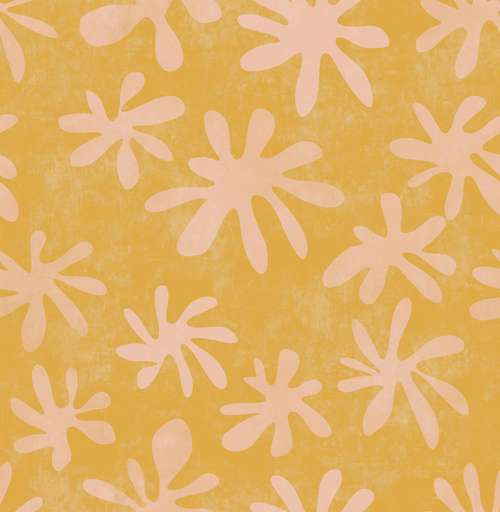 Brewster Home Fashions Field of Flowers Peel & Stick Orange Wallpaper