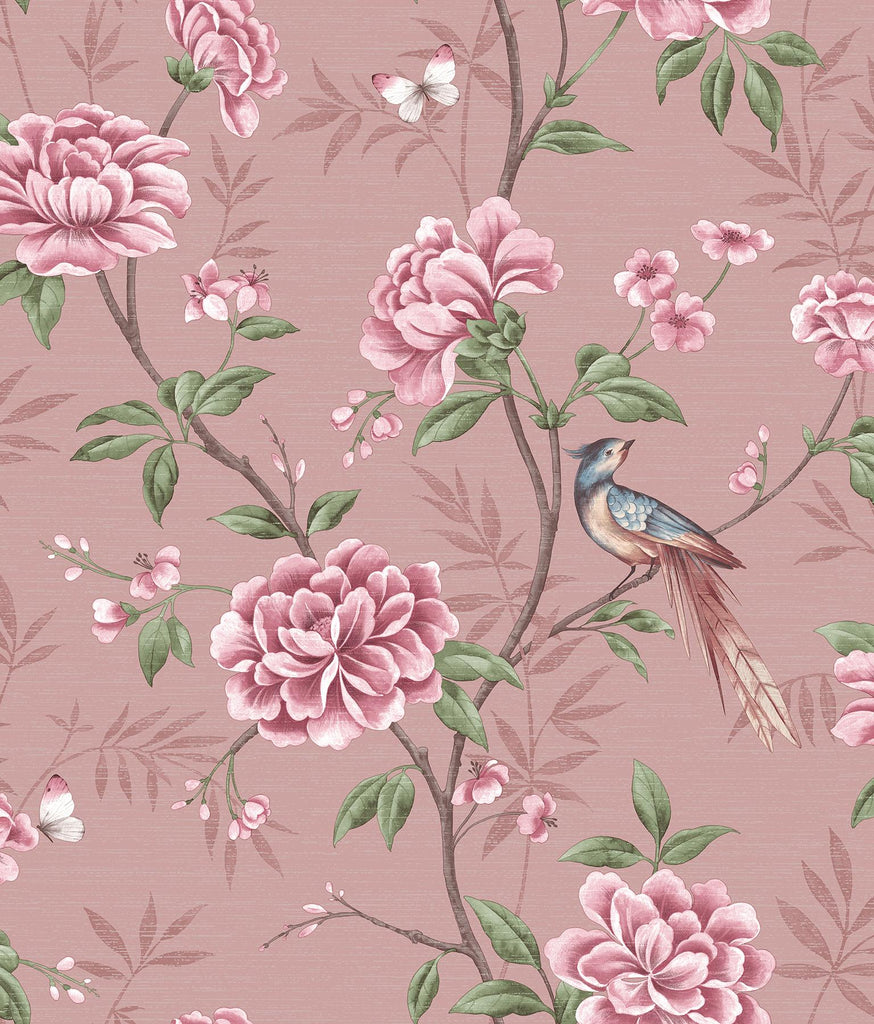 Brewster Home Fashions Akina Floral Blush Wallpaper Decoratorsbest