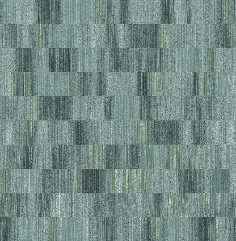 A-Street Prints Flicker Horizontal Textured Stripe Teal Wallpaper