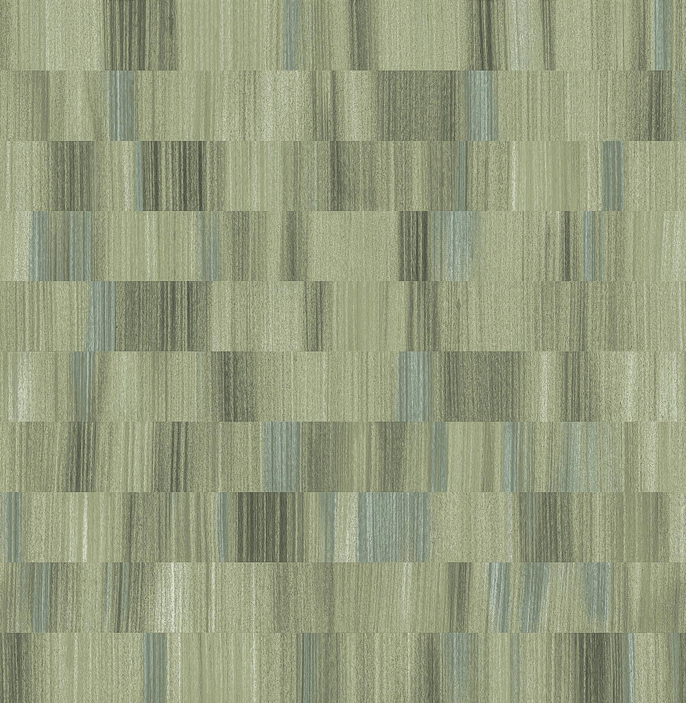 A-Street Prints Flicker Horizontal Textured Stripe Green Wallpaper