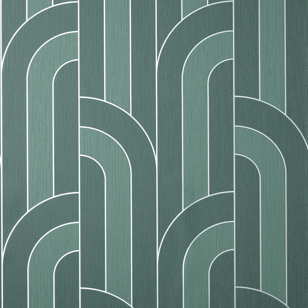 Brewster Home Fashions Ezra Teal Arch Wallpaper