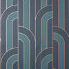 Brewster Home Fashions Fine Decor Medley Ezra Blue Wallpaper