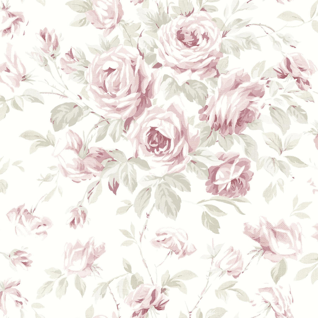 Brewster Home Fashions Manon Rose Stitch Pink Wallpaper