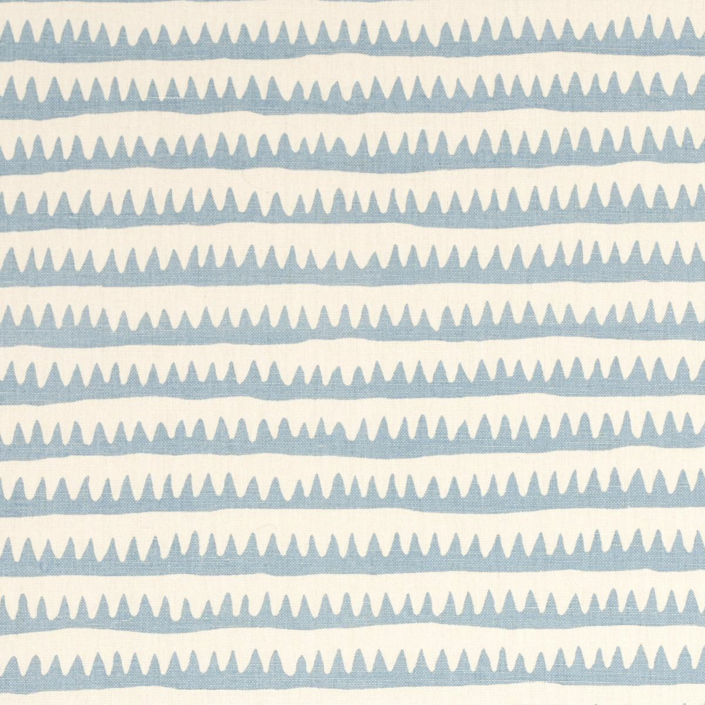 Schumacher Corfu Hand Printed Stripe Sky Fabric