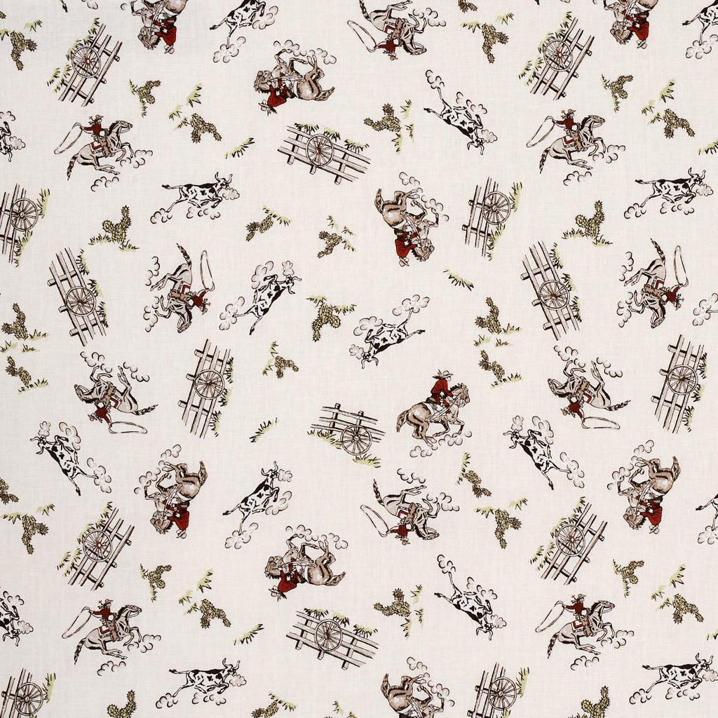 Schumacher Wild West Performance Linen Cream Fabric