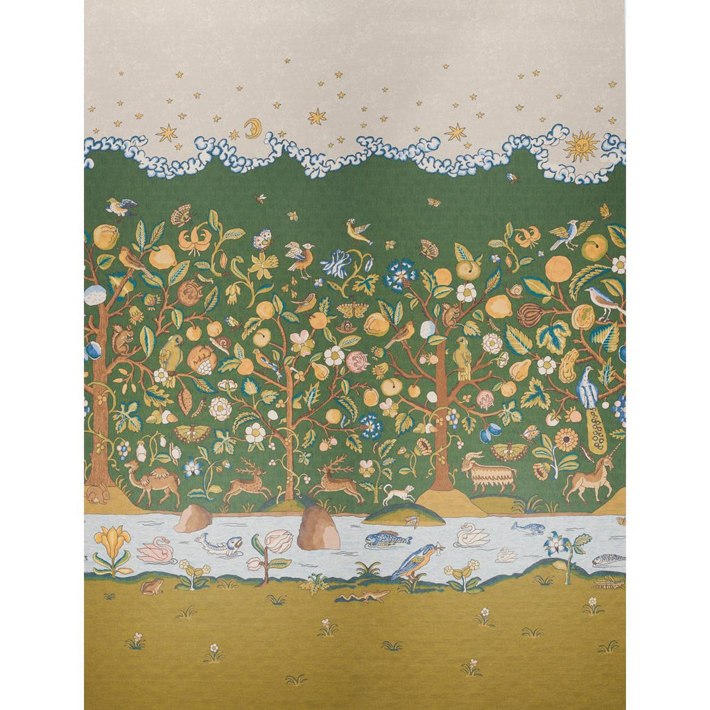 Schumacher Chaucer'S Forest Panel Set Document Wallpaper