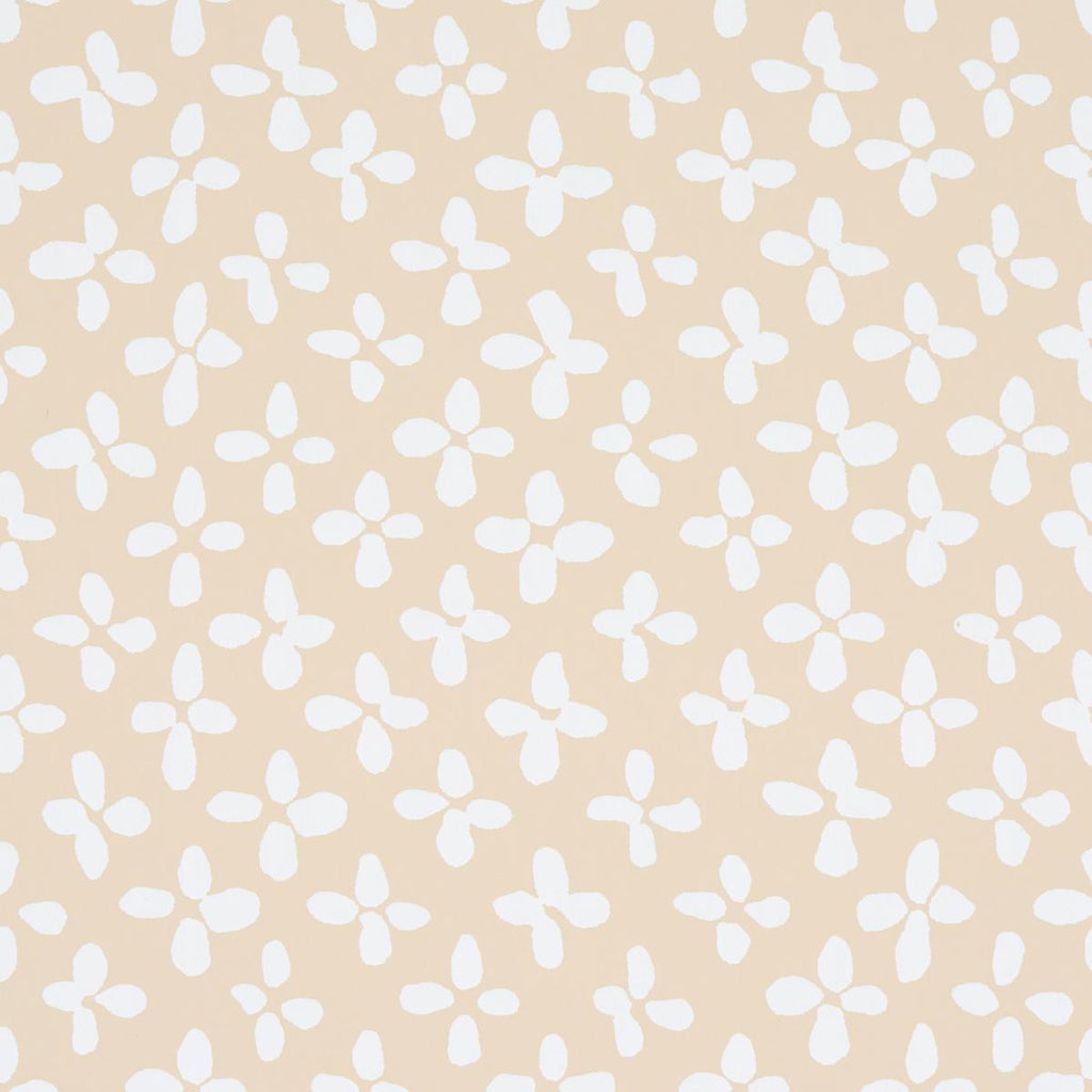 Schumacher Emerson Ivory On Beige Wallpaper