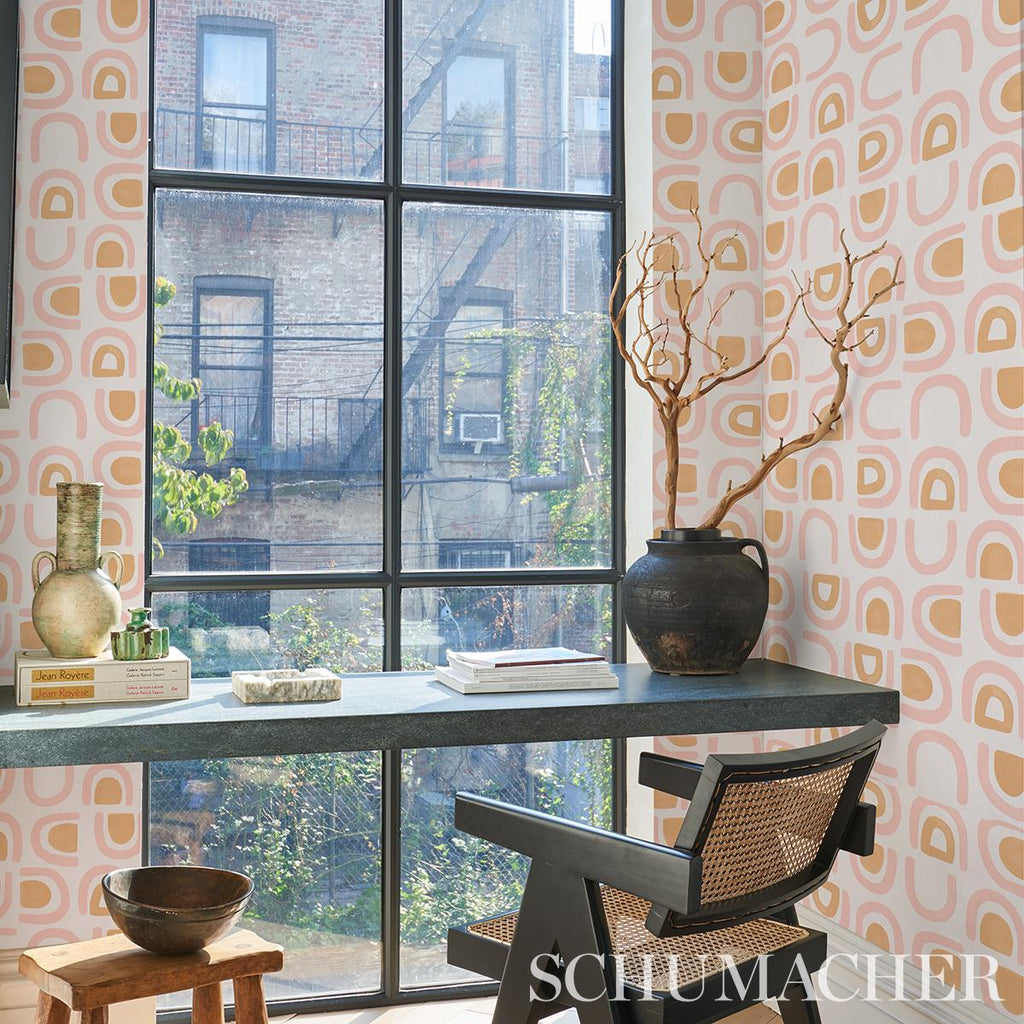 Schumacher Threshold Salt & Ochre Wallpaper