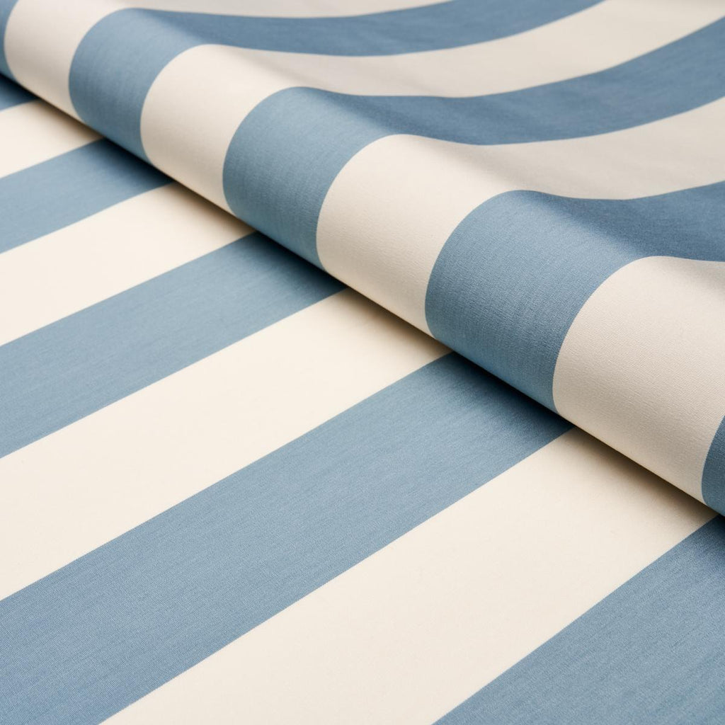 Schumacher James Stripe Sky Fabric