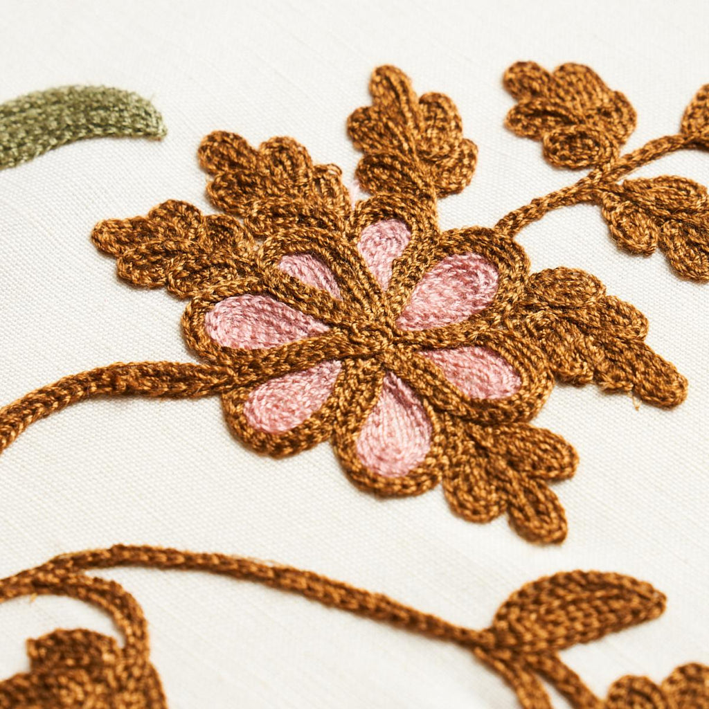 Schumacher Raleigh Crewel Embroidery Autumn Fabric