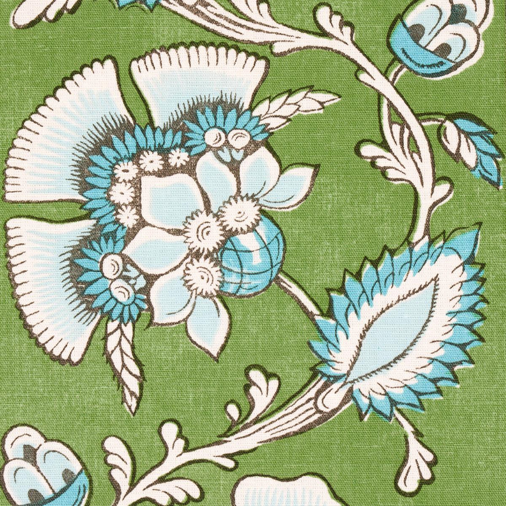 Schumacher Marielle Vine Green & Peacock Fabric