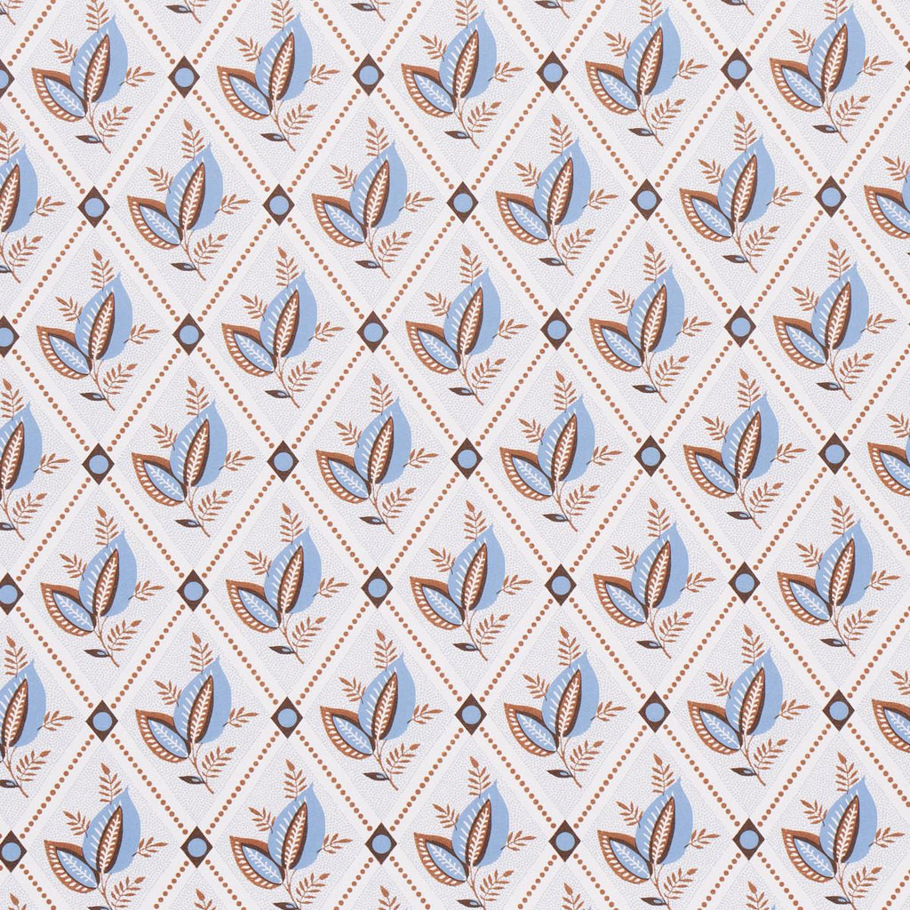 Schumacher Basile Trellis Delft & Sepia Wallpaper