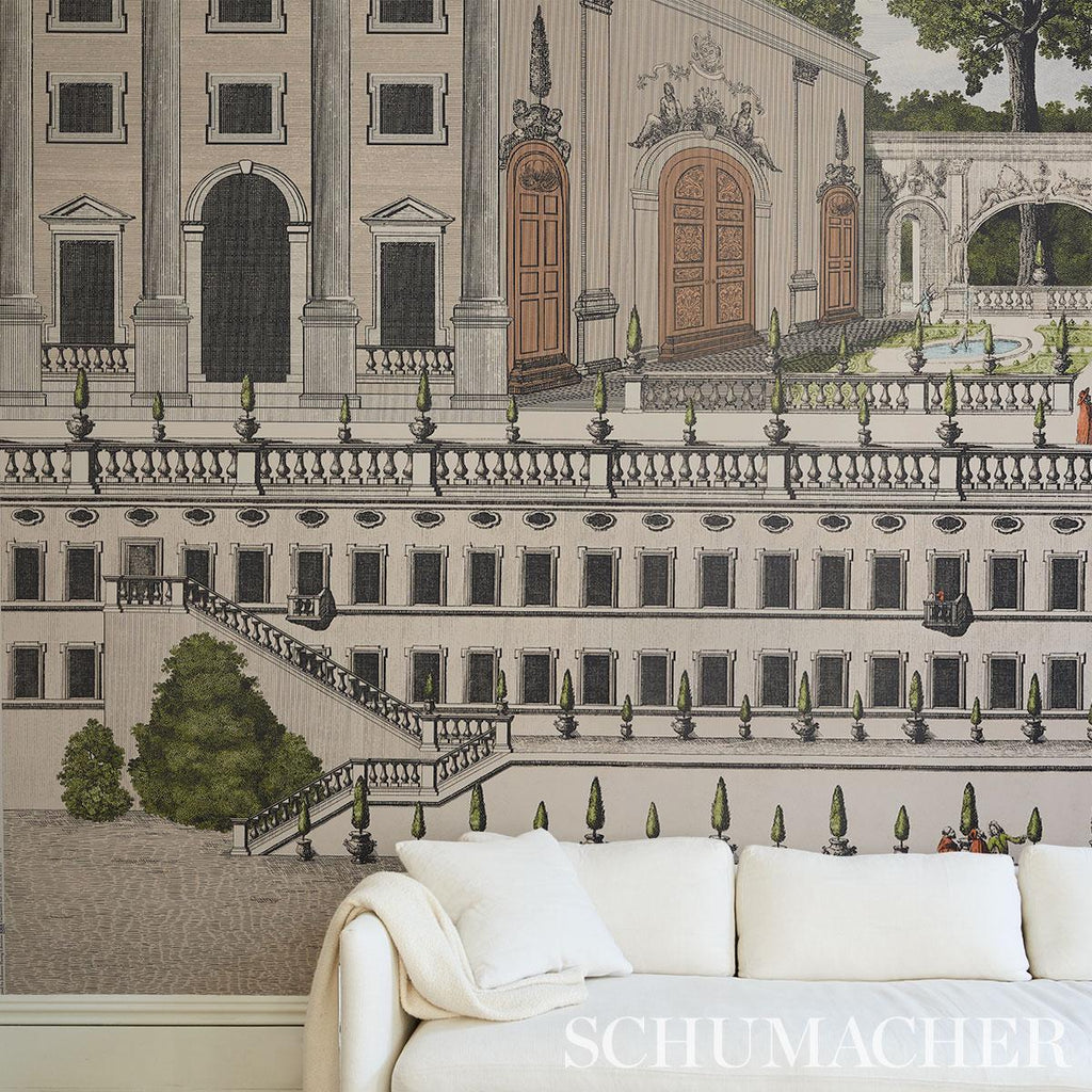 Schumacher Piazza Firenze Panel Set Document Wallpaper