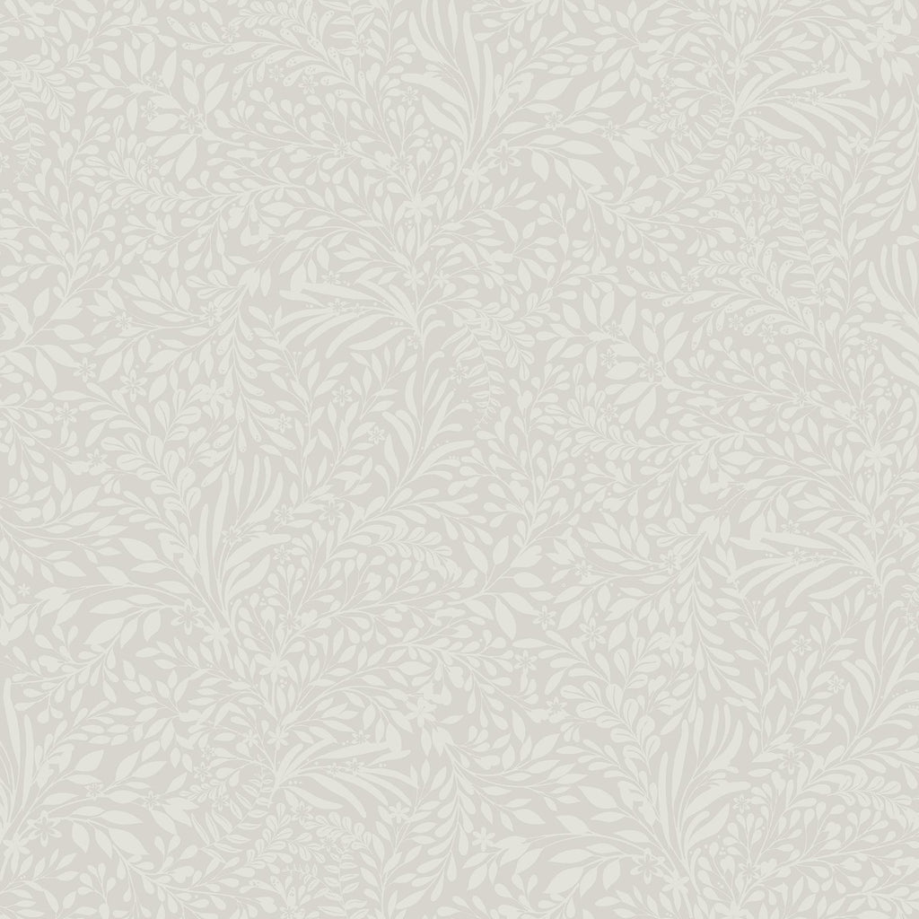 A-Street Prints Kristina Light Grey Botanical Soft Grey Wallpaper