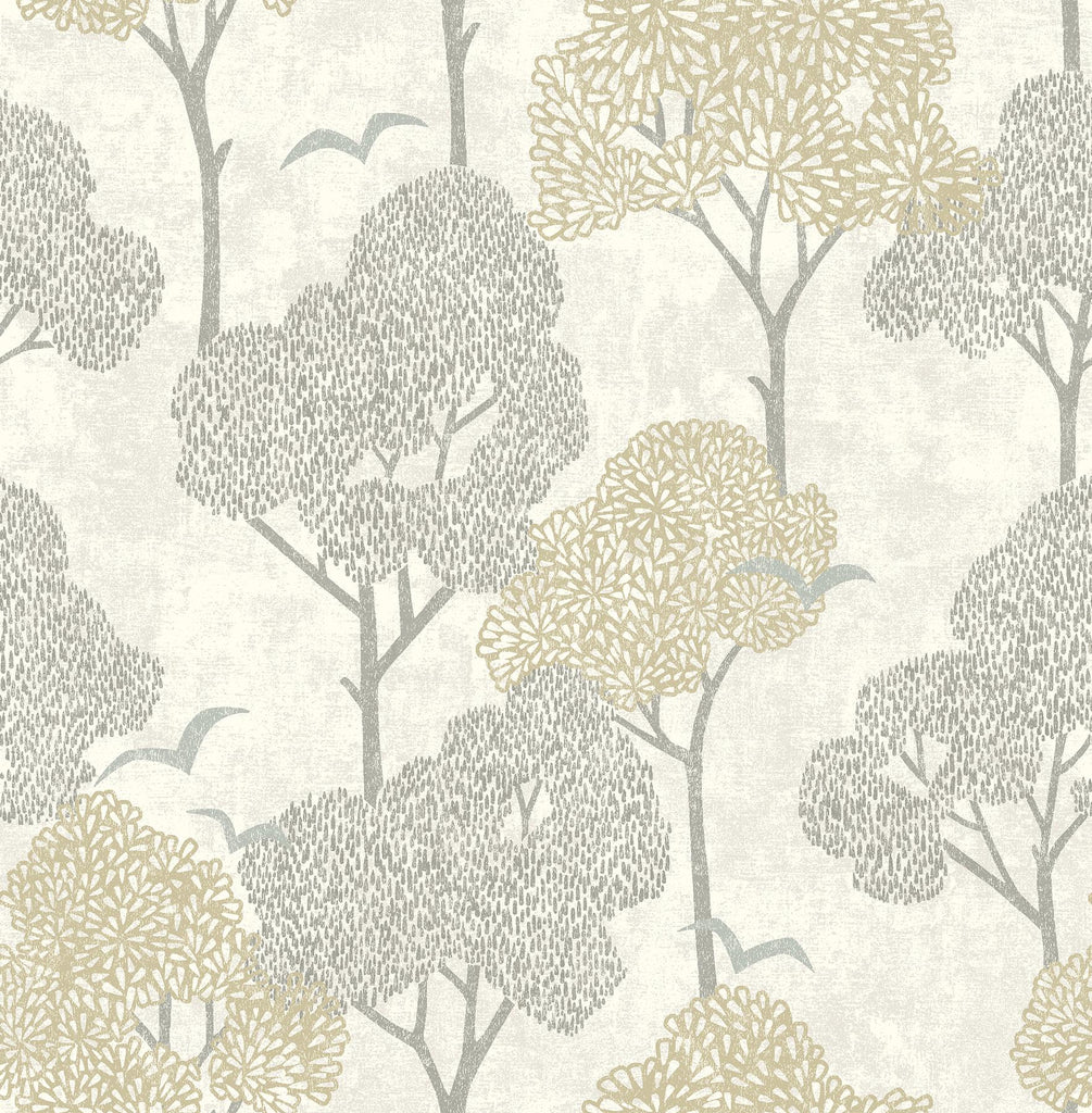 A-Street Prints Lykke Textured Tree Neutral Wallpaper