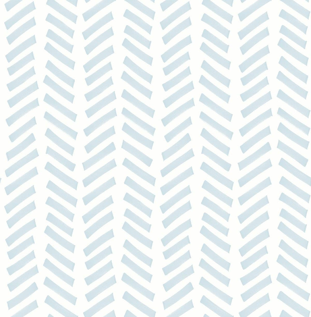 Seabrook Mod Chevron Sky Blue Wallpaper