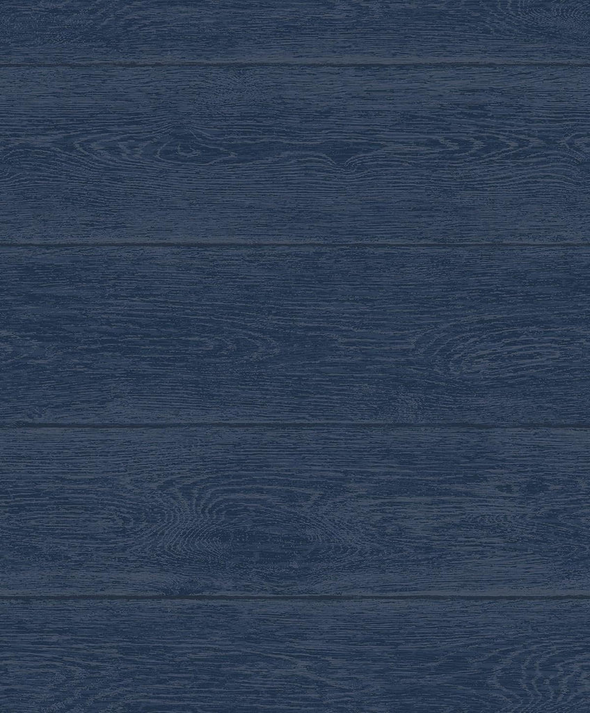 Seabrook Woodgrain Navy Blue Wallpaper