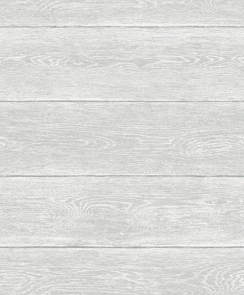 Seabrook Woodgrain Harbor Grey Wallpaper