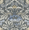 Seabrook Acanthus Floral Charcoal & Carolina Blue Wallpaper