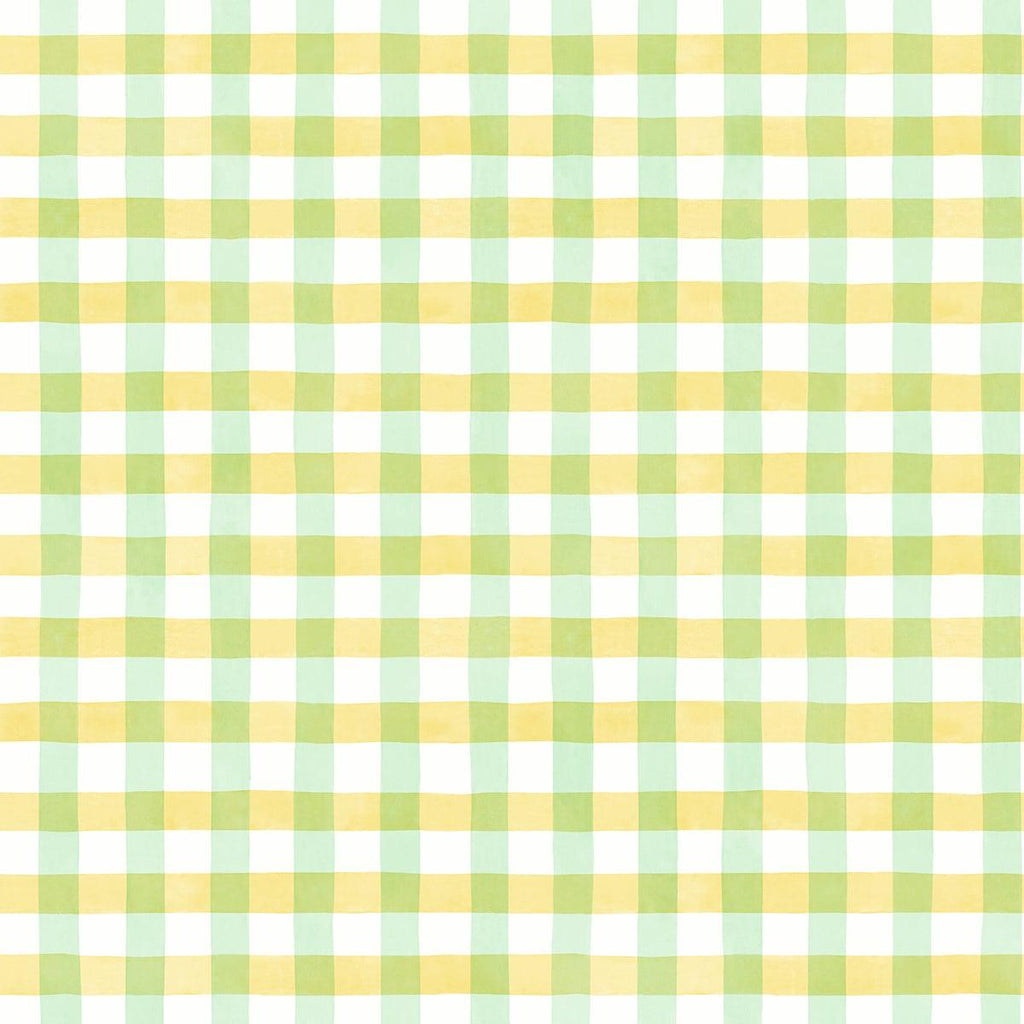 Seabrook Spring Plaid Lemon Lime Wallpaper