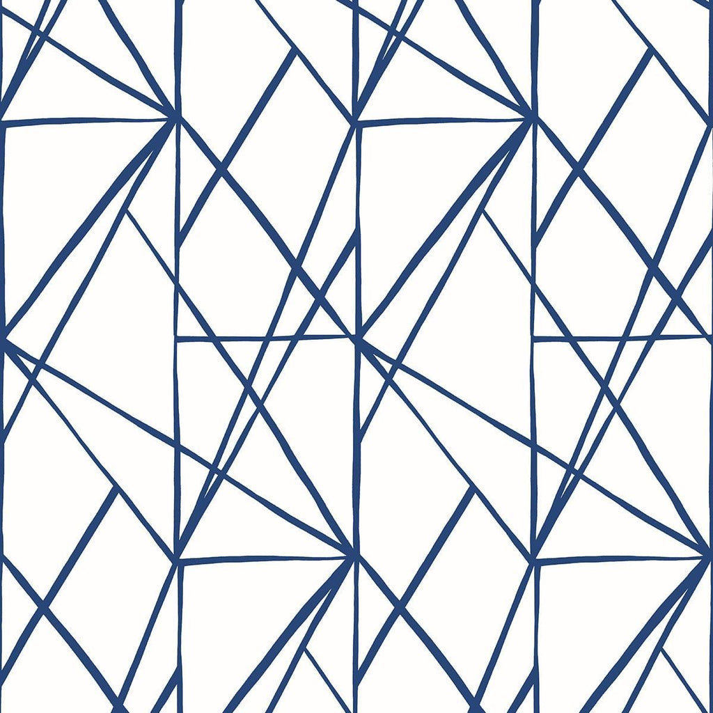 Seabrook Quartz Geo Navy Blue Wallpaper