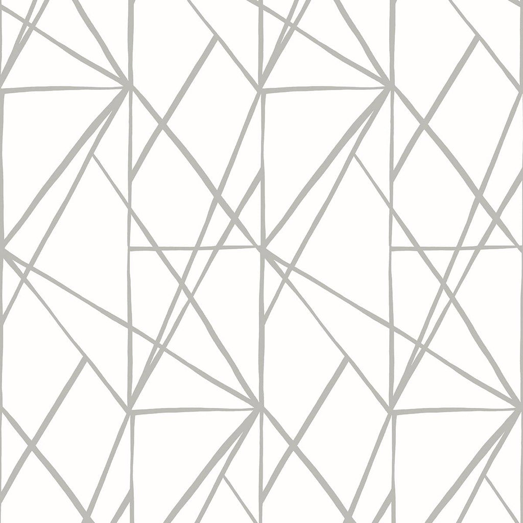 Seabrook Quartz Geo Harbor Grey Wallpaper