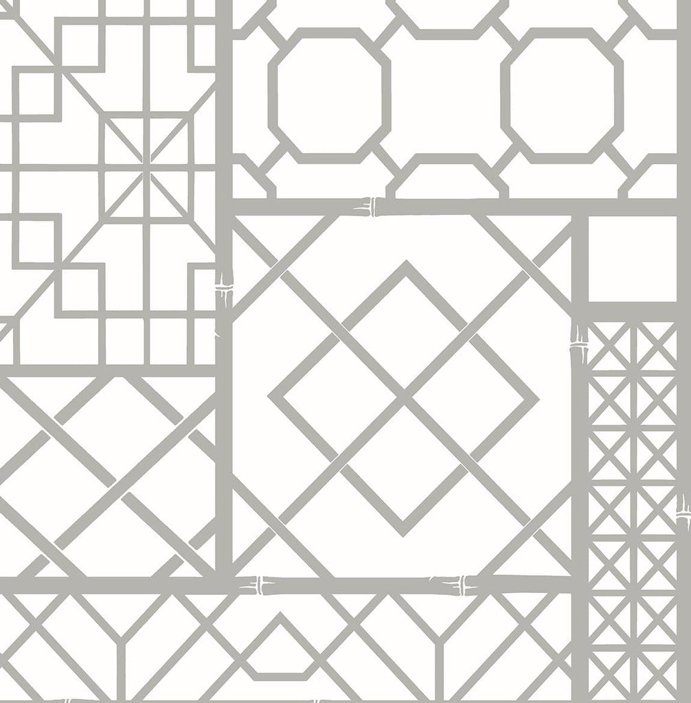 Seabrook Garden Trellis Grey Wallpaper