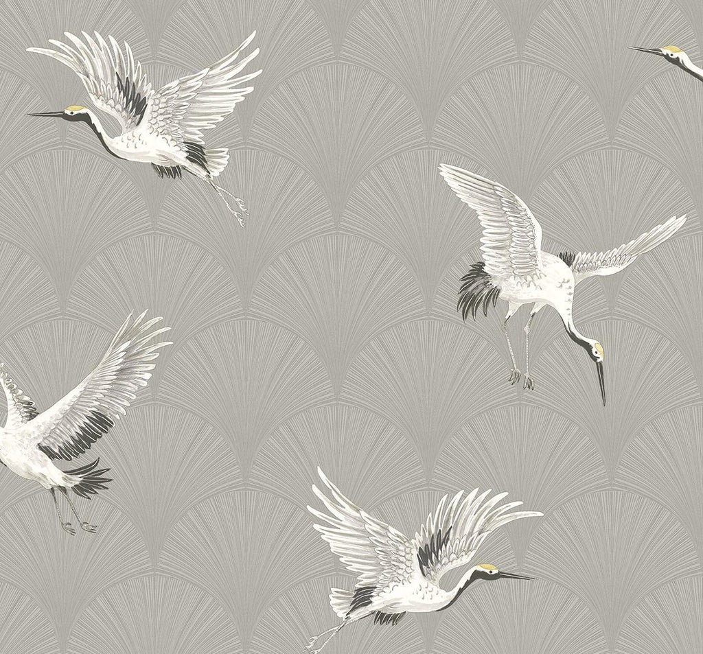 Seabrook Cranes Argos Grey Wallpaper