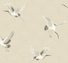 Seabrook Cranes Alba Beige Wallpaper