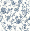 Seabrook Jasmine Chinoiserie Navy Blue Wallpaper