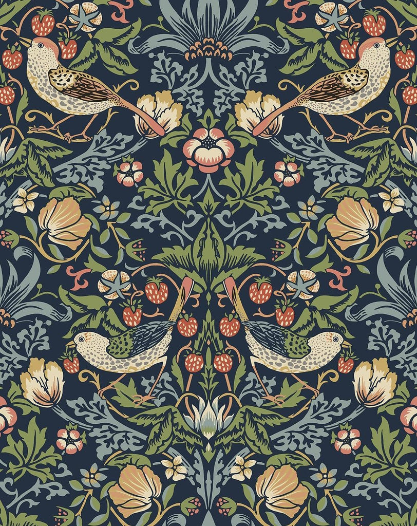 Seabrook Aves Garden Midnight Blue Wallpaper