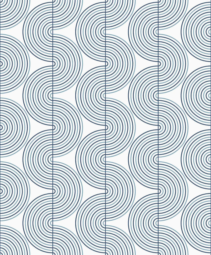 Seabrook Zen Geo Blue Wallpaper