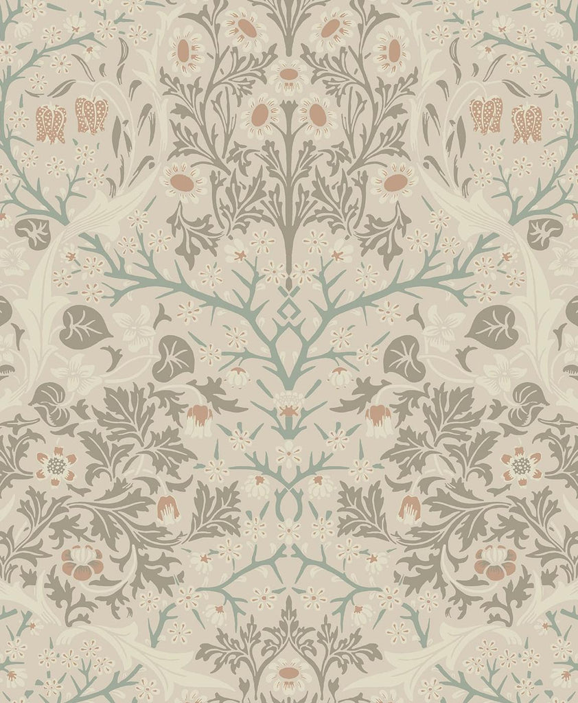 Seabrook Victorian Garden Lunar Rock & Clay Wallpaper