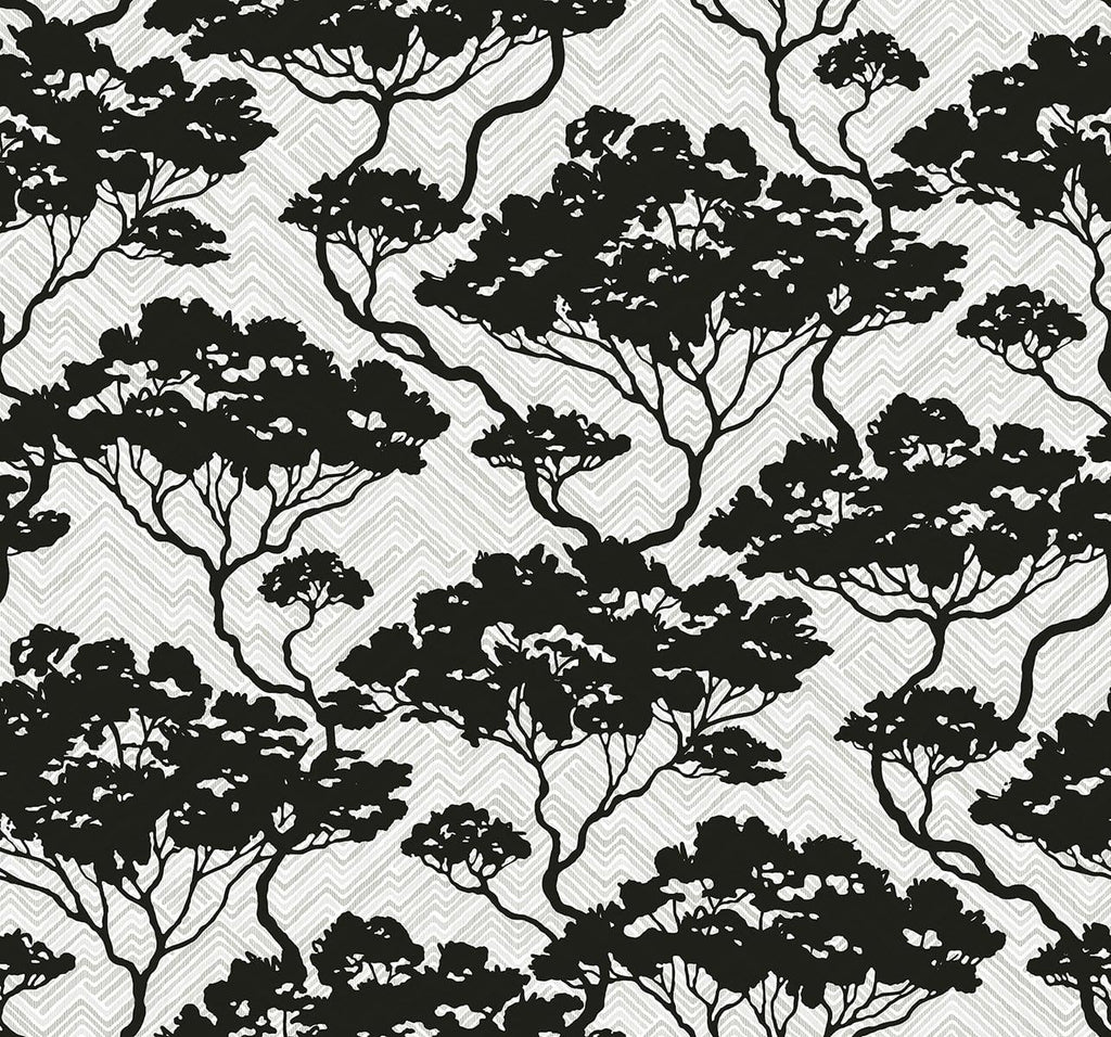 Seabrook Nara Stringcloth Black Wallpaper