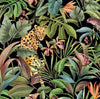 Seabrook Tropical Leopard Gloss Black Wallpaper