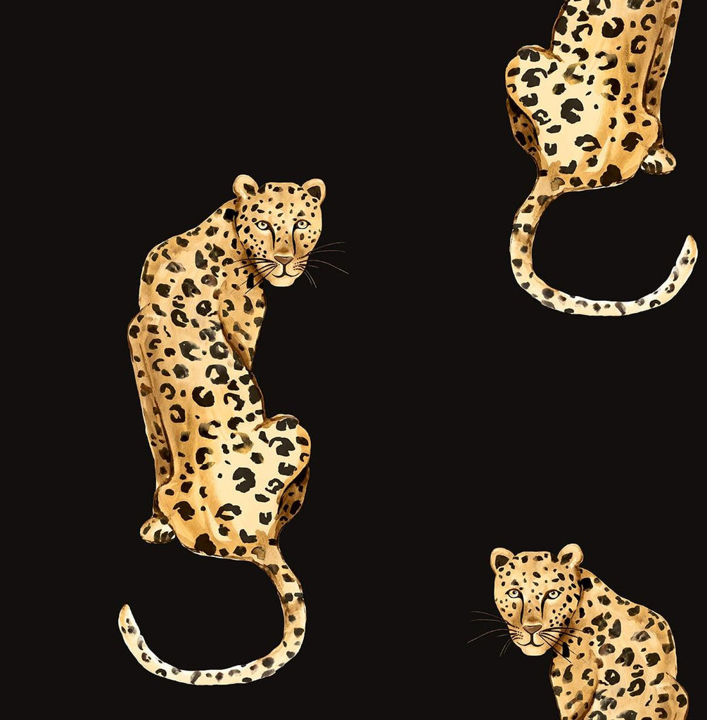 Seabrook Leopard King Black Wallpaper