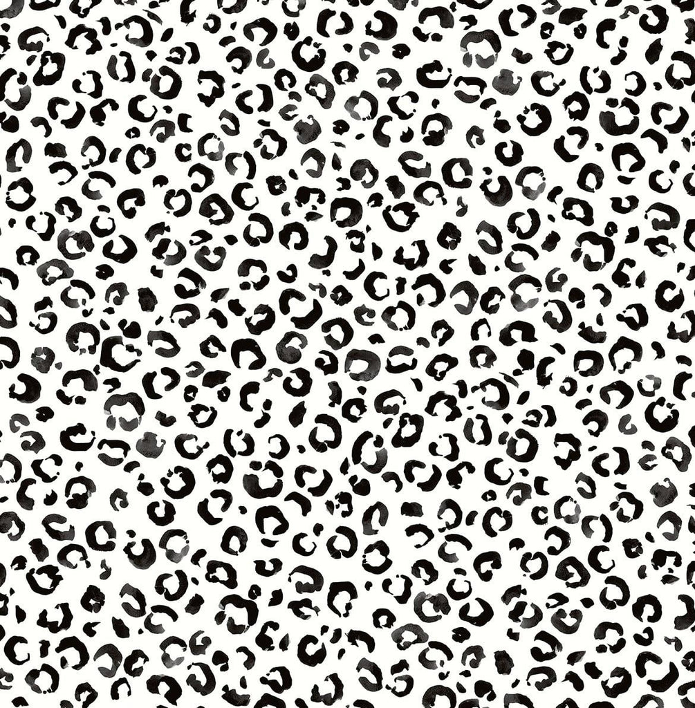 Seabrook Classic Leopard Black and White Wallpaper