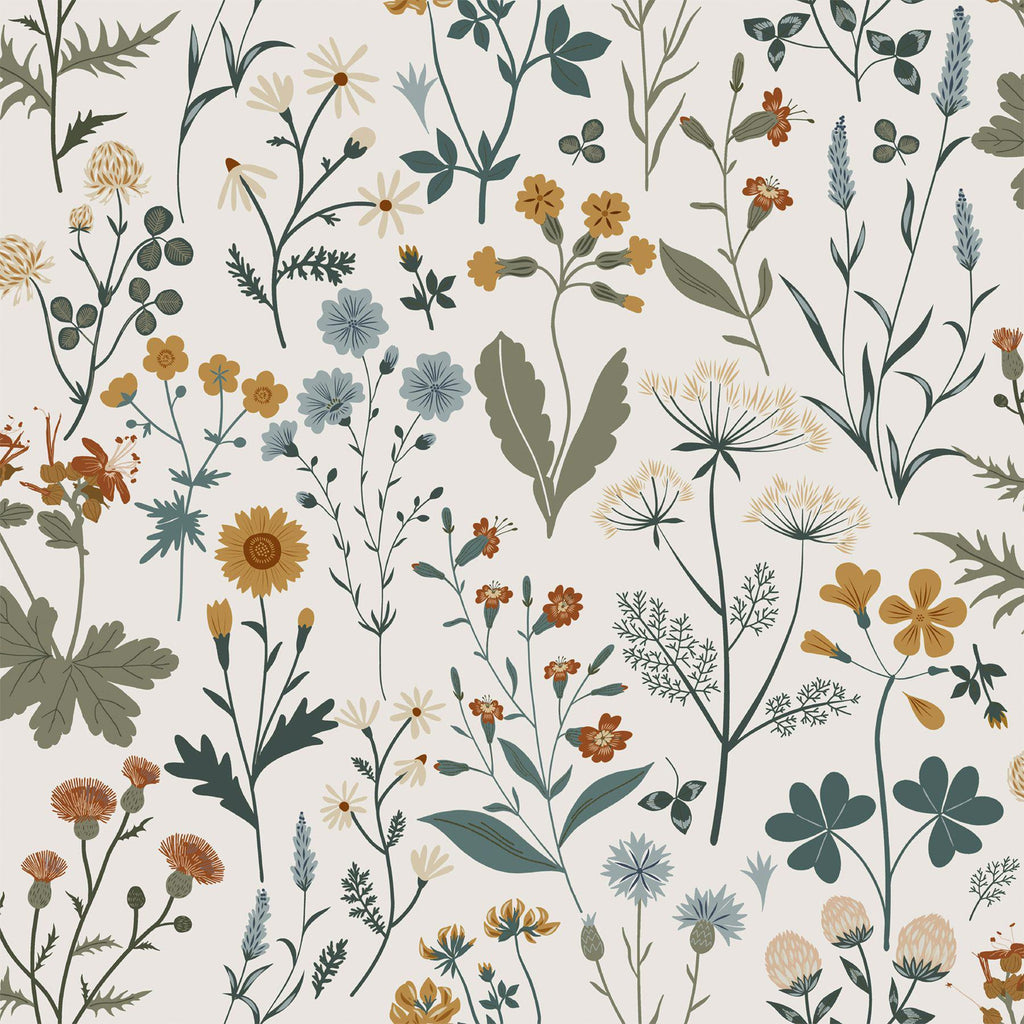 Brewster Home Fashions Fiore Blue Wildflowers Wallpaper