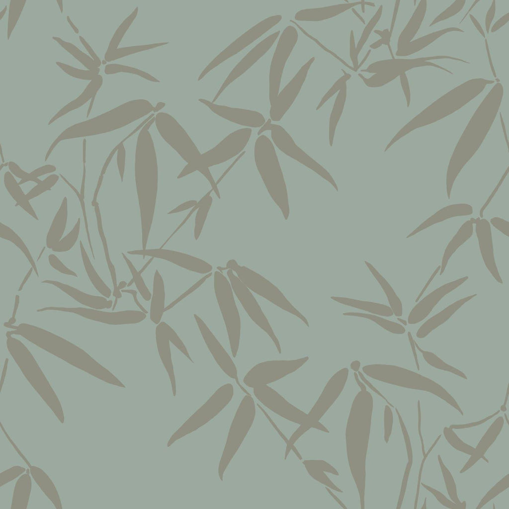 Brewster Home Fashions Guadua Bamboo Leaves Green Wallpaper