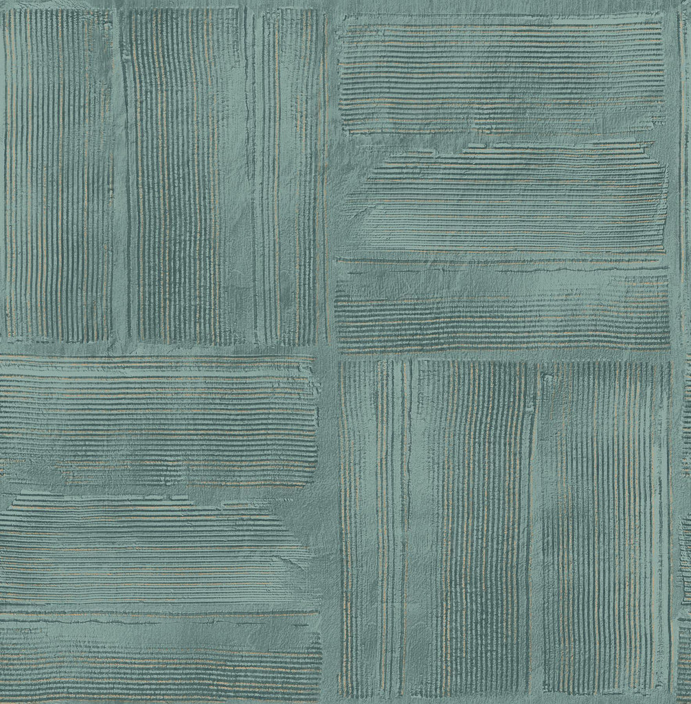 Brewster Home Fashions Jasper Teal Block Texture Wallpaper